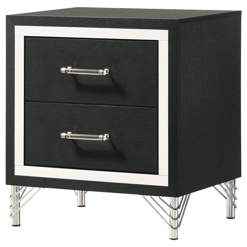 Lucia 2-drawer Nightstand Bedside Table Black - 224992