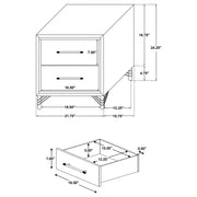 Lucia 2-drawer Nightstand Bedside Table White - 224732