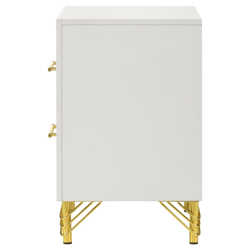 Lucia 2-drawer Nightstand Bedside Table White - 224732