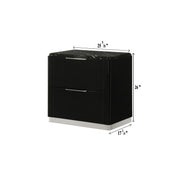 Lucia - 2 Drawers Black Nightstand with Faux Marble Top - B241-N