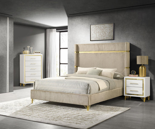 Lucia 3-piece Queen Bedroom Set Beige and White - 224731Q-S325