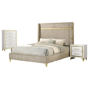 Lucia 3-piece Queen Bedroom Set Beige and White - 224731Q-S325