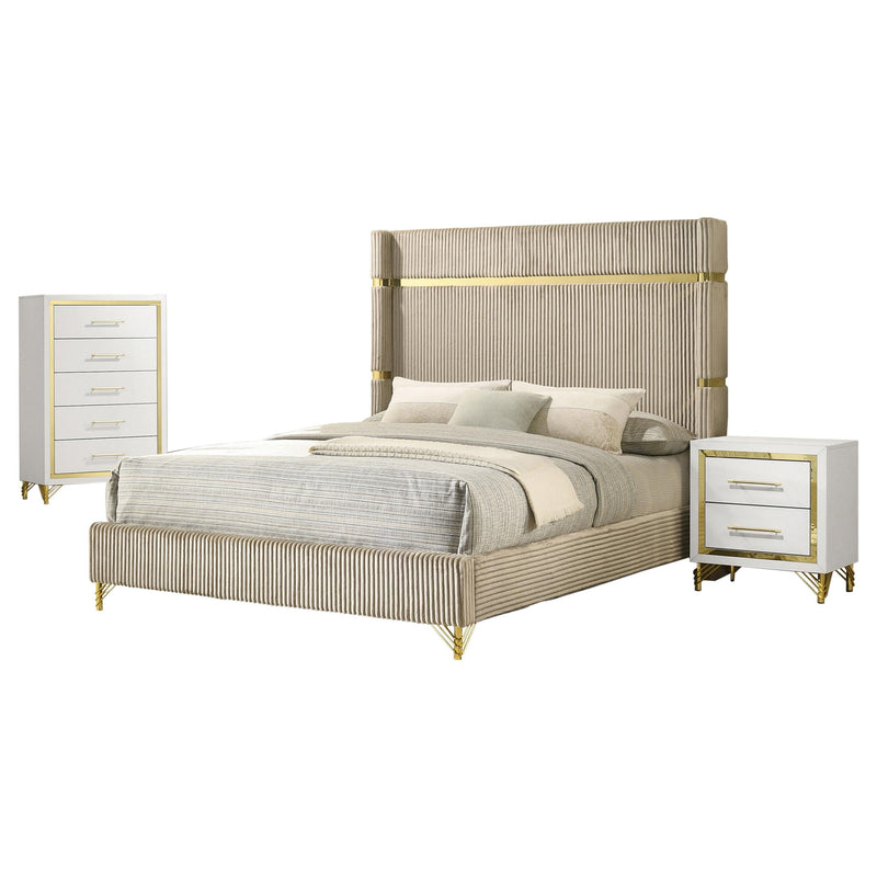 Lucia 3-piece Queen Bedroom Set Beige and White - 224731Q-S325