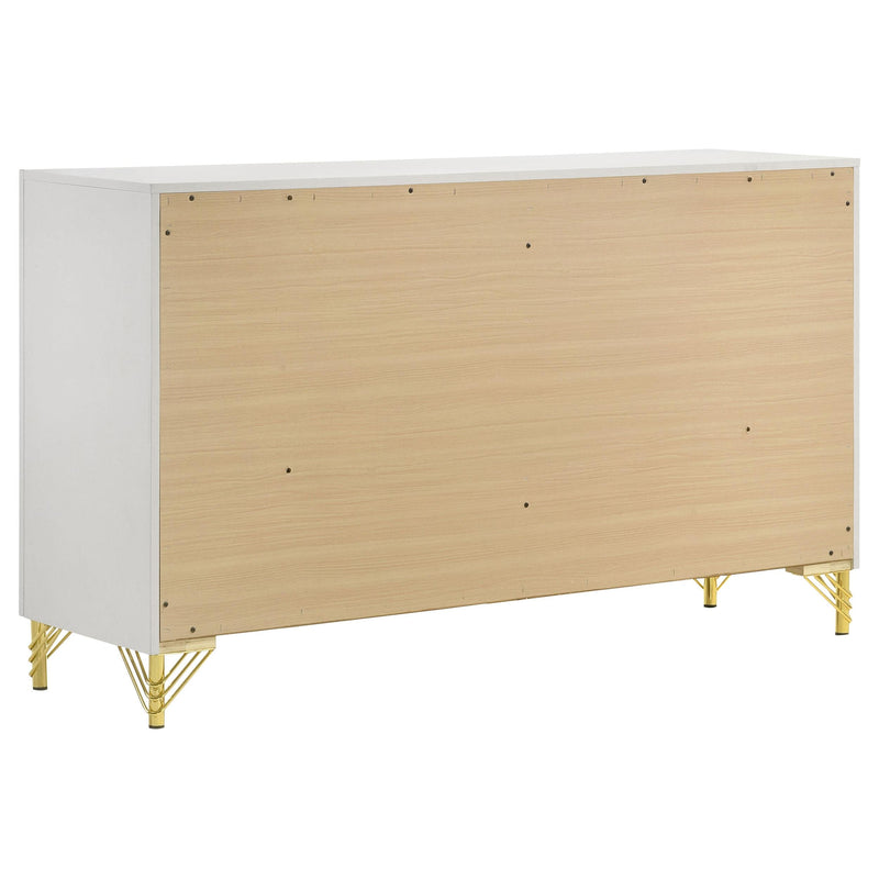 Lucia 4-piece Eastern King Bedroom Set Beige and White - 224731KE-S4