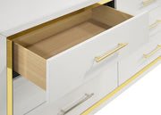 Lucia 4-piece Eastern King Bedroom Set Beige and White - 224731KE-S4