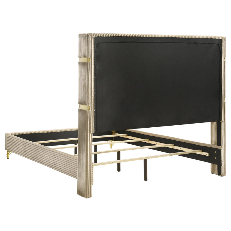Lucia 4-piece Eastern King Bedroom Set Beige and White - 224731KE-S4
