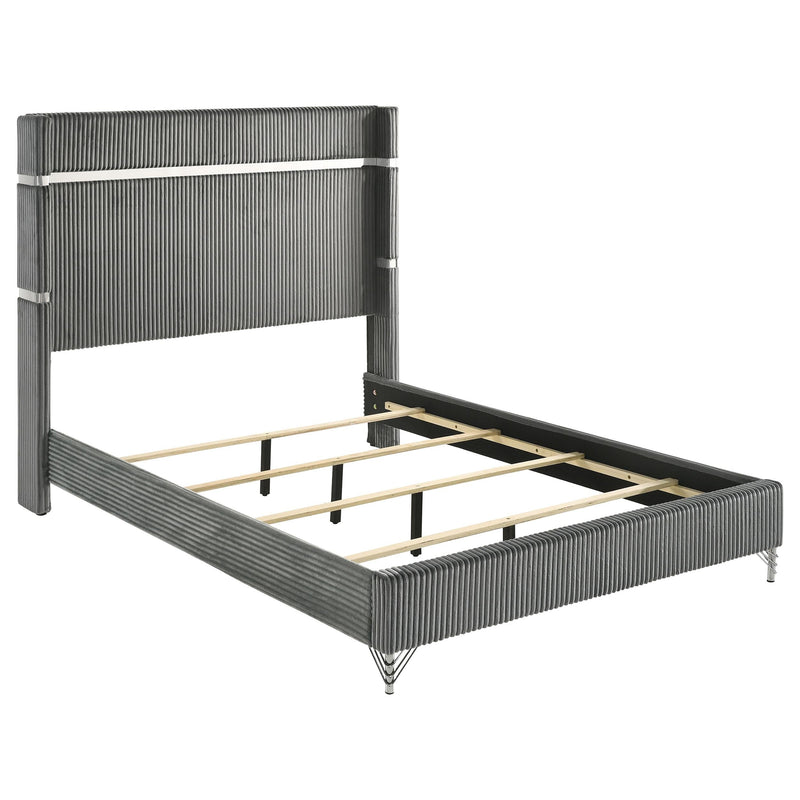 Lucia 4-piece Queen Bedroom Set Grey and Black - 224991Q-S4
