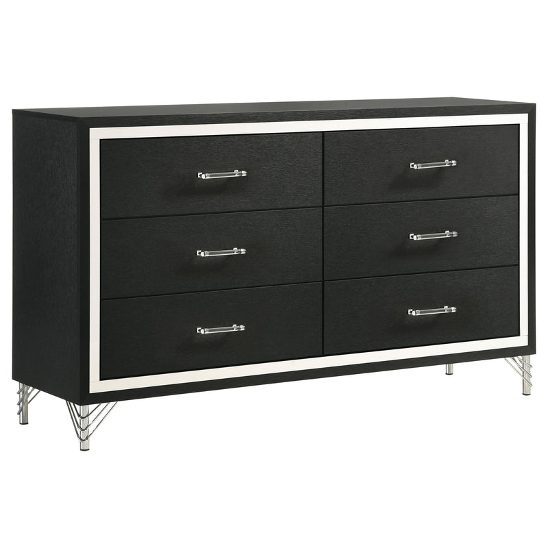 Lucia 4-piece Queen Bedroom Set Grey and Black - 224991Q-S4