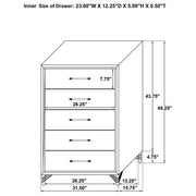 Lucia 5-drawer Bedroom Chest of Drawers Black - 224995