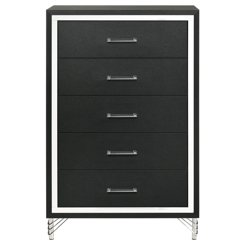 Lucia 5-drawer Bedroom Chest of Drawers Black - 224995