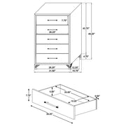 Lucia 5-drawer Bedroom Chest of Drawers White - 224735
