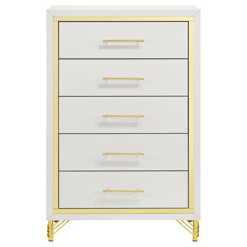 Lucia 5-drawer Bedroom Chest of Drawers White - 224735