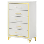 Lucia 5-drawer Bedroom Chest of Drawers White - 224735