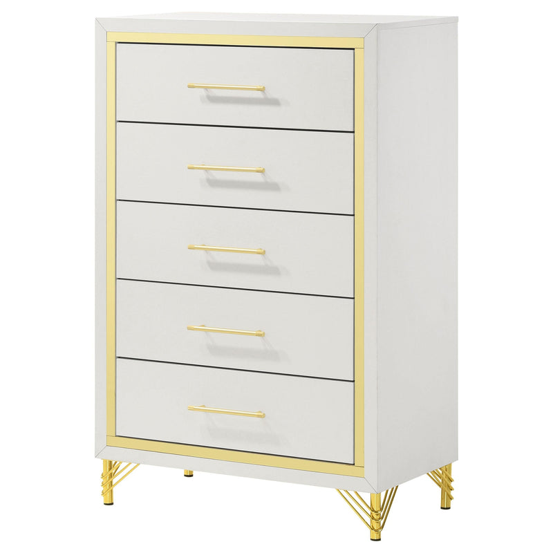 Lucia 5-drawer Bedroom Chest of Drawers White - 224735