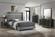 Lucia 5-piece Eastern King Bedroom Set Grey and Black - 224991KE-S5