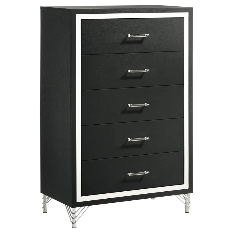 Lucia 5-piece Queen Bedroom Set Grey and Black - 224991Q-S5
