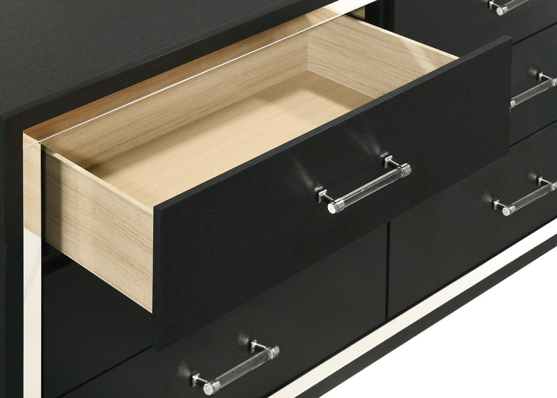Lucia 6-drawer Dresser and Mirror Black - 224993M