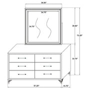 Lucia 6-drawer Dresser and Mirror Black - 224993M