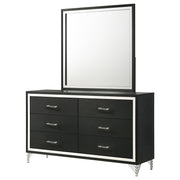 Lucia 6-drawer Dresser and Mirror Black - 224993M
