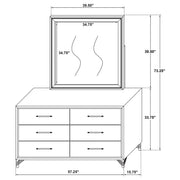 Lucia 6-drawer Dresser with Mirror White  - 224733M