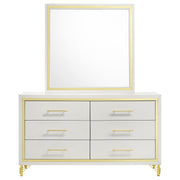 Lucia 6-drawer Dresser with Mirror White  - 224733M