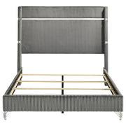 Lucia 61-inch Upholstered Queen Wingback Bed Grey - 224991Q
