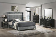 Lucia 61-inch Upholstered Queen Wingback Bed Grey - 224991Q