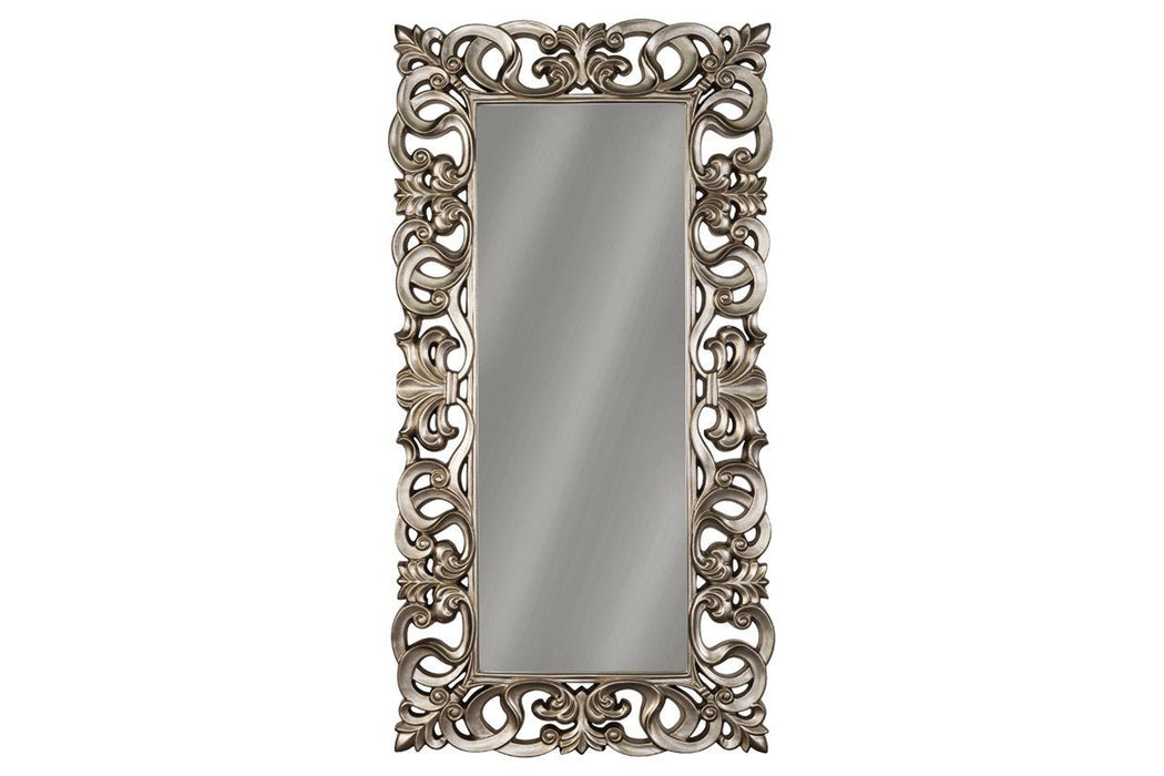 Lucia Antique Silver Finish Floor Mirror - Gate FurnitureOther Products