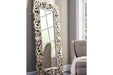 Lucia Antique Silver Finish Floor Mirror - Gate FurnitureOther Products
