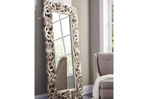 Lucia Antique Silver Finish Floor Mirror - Gate FurnitureOther Products