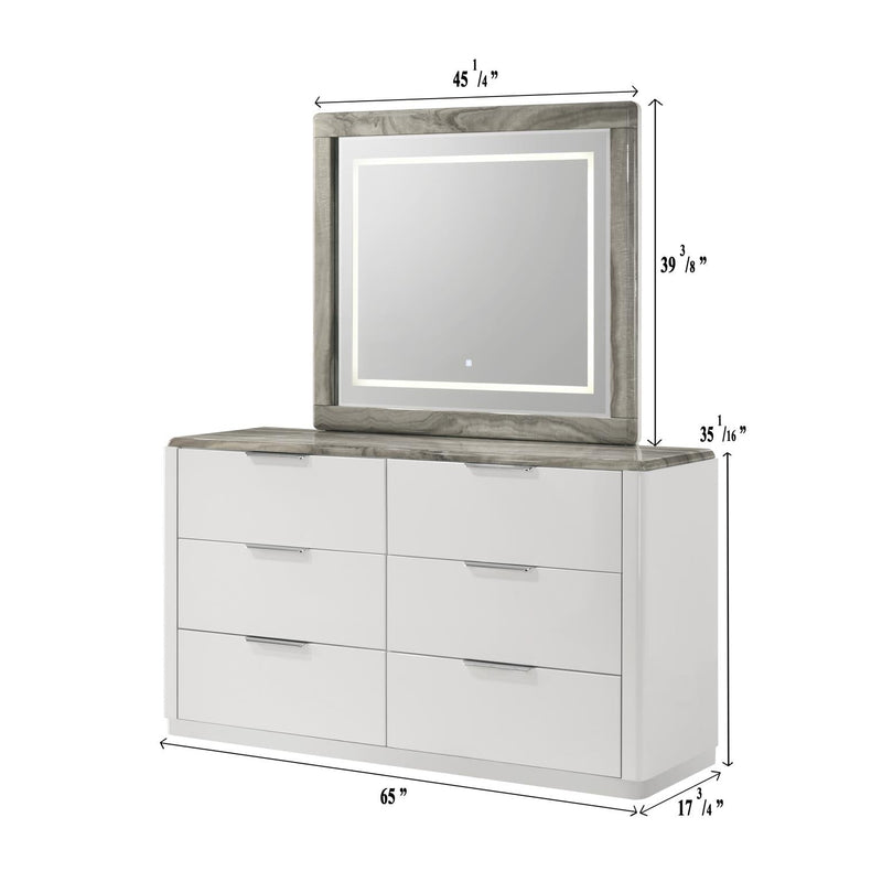 Lucia - Mirror with Faux Marble Frame - B242-M