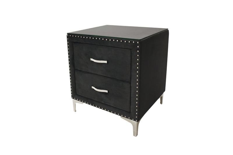 Lucinda Black Upholstered Wingback Panel Bedroom Set - Lara FurnitureBedroom Set