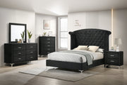 Lucinda Black Upholstered Wingback Panel Bedroom Set - Lara FurnitureBedroom Set