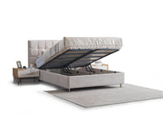 Lugano Bedroom (Queen Frame With Headboard & Dresser With Mirror & Ottoman & 2 Nightstand) - 200-ELIF-LUG-A221-QBED-SET