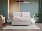 Lugano Bedroom (Queen Frame With Headboard & Dresser With Mirror & Ottoman & 2 Nightstand) - 200-ELIF-LUG-A221-QBED-SET