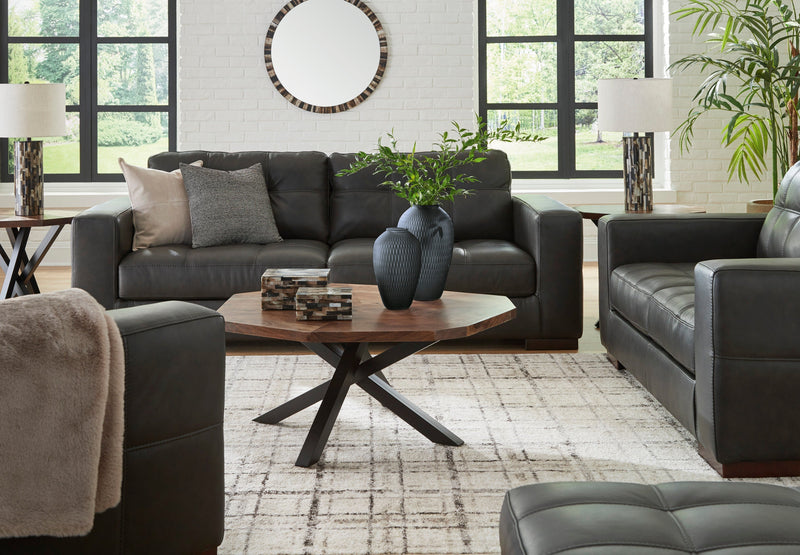 Luigi Thunder Leather Living Room Set - Gate FurnitureLiving Room Set