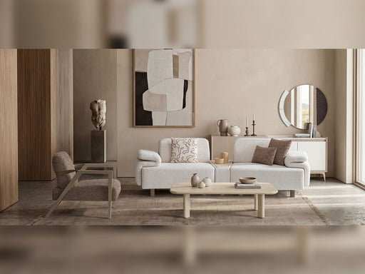Luma 4-pieces (Sofa & Module Sofa & 2 Chair) Livingroom in Cream - Brown - 200-ELI-LUM-TRNT-06-TRNT-10-3311