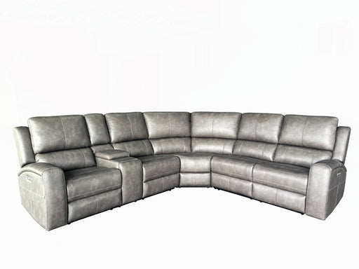 Lumen 3-piece Faux Leather Triple Power Reclining Sectional Charcoal - 600520PPP