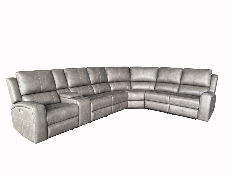 Lumen 4-piece Faux Leather Triple Power Reclining Sectional Charcoal - 600520PPP-SET