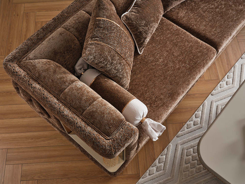 Lumina 4-pieces (2 Sofa & 2 Chair) Livingroom in Brown - White - 200-ELIF-LUM-A545-3311