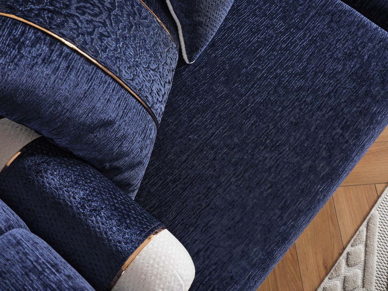 Lumina 4-pieces (2 Sofa & 2 Chair) Livingroom in Navy - White - 200-ELIF-LUM-A543-3311