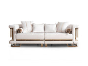 Lumina 4-pieces (2 Sofa & 2 Chair) Livingroom in Navy - White - 200-ELIF-LUM-A543-3311