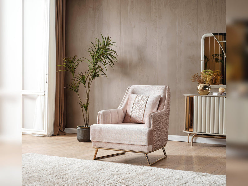 Lumina 4-pieces (2 Sofa & 2 Chair) Livingroom in Navy - White - 200-ELIF-LUM-A543-3311