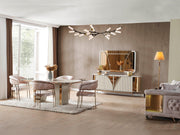 Lumina Diningroom (Consol With Mirror & Dining Table & 6 Dining Chair) - 200-ELIF-LUM-A541-DT-SET