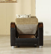 Luna 3 Seat Sleeper (Fulya Brown) 1 Piece - Lara FurnitureSleeper Sofa
