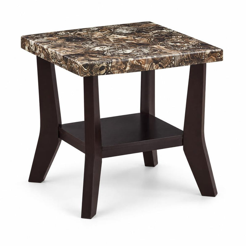 Luna - 3PC Gray Faux Marble Top Coffee Table Set, Coffee Table and 2 End Tables - T606-3PC-Set