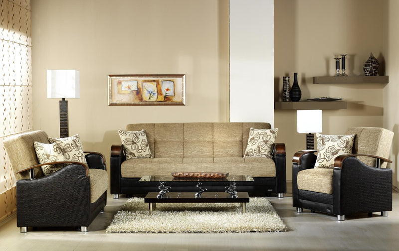 Luna Sleeper (Fulya Brown) Living Room Set - Lara FurnitureLiving Room Set