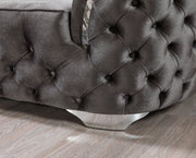 Lupino Gray Velvet Sofa & Loveseat - Lara FurnitureLiving Room Set