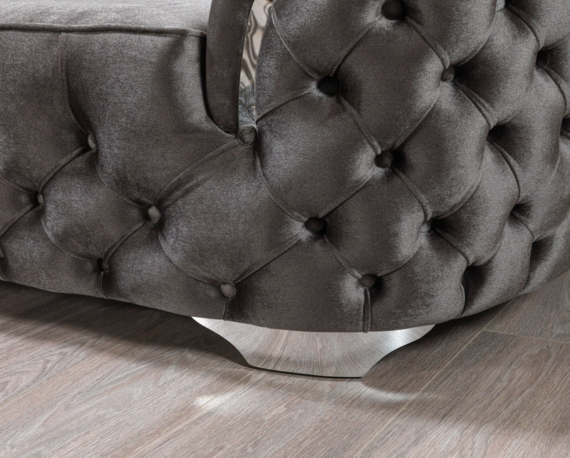 Lupino Gray Velvet Sofa & Loveseat - Lara FurnitureLiving Room Set