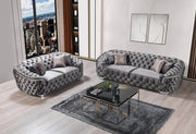 Lupino Gray Velvet Sofa & Loveseat - Lara FurnitureLiving Room Set